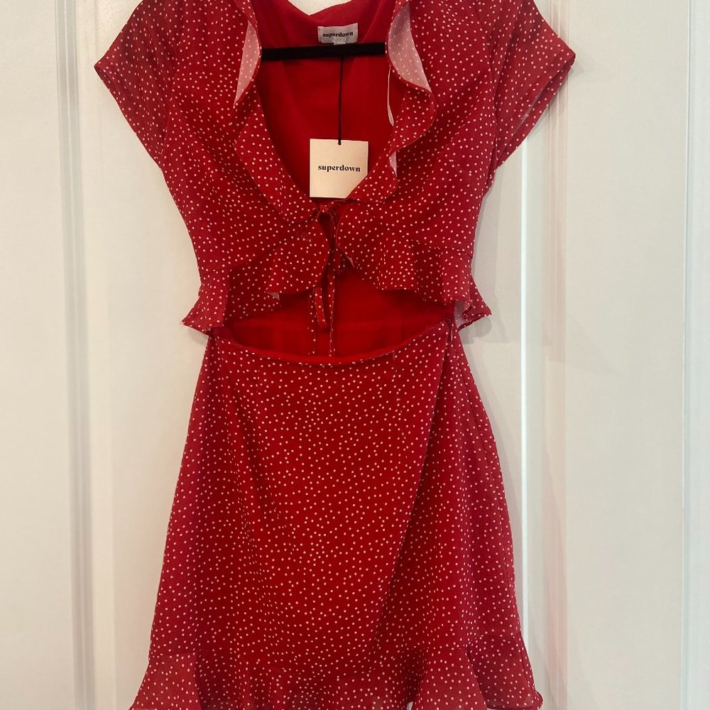Superdown Cutout Ruffle Dress